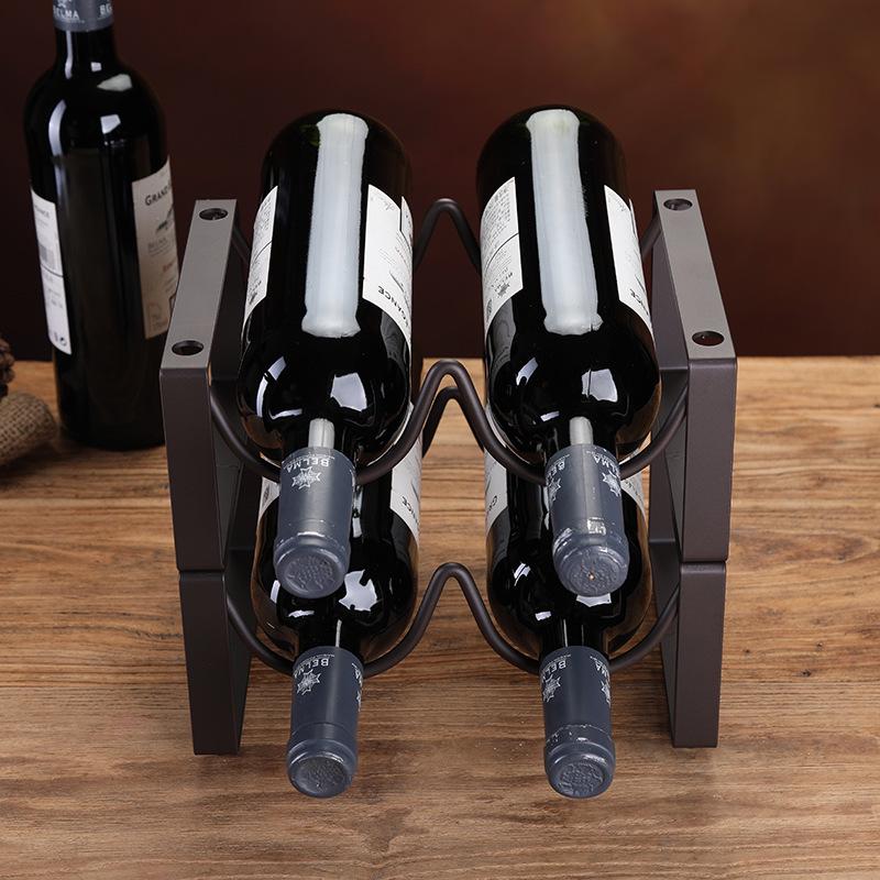Stackable Iron Wine Rack - Modern Creative Display for Multiple Bottles