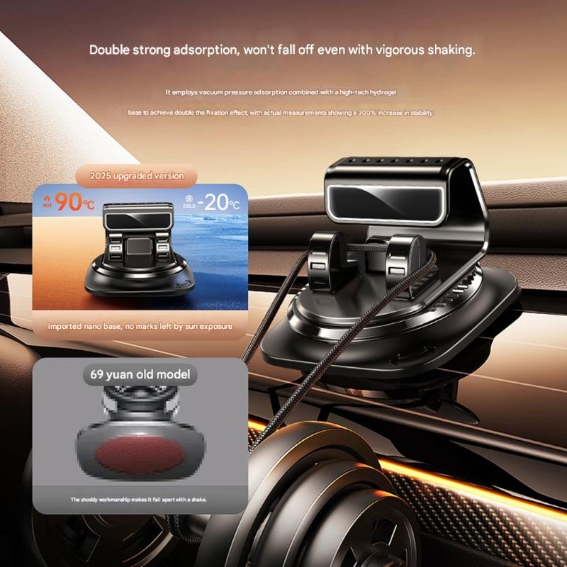 Easy Installation 360 Degree Rotating Holder Bracket Car Phone Holder Dashboard Mount Holder for Most Cellphone Models