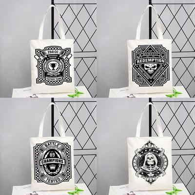 Custom Name Punk Print Ladies Gift Designer Handbags Shopping Beach Bag Woman Shopper Folding Canvas Tote Travel Shoulder Bags