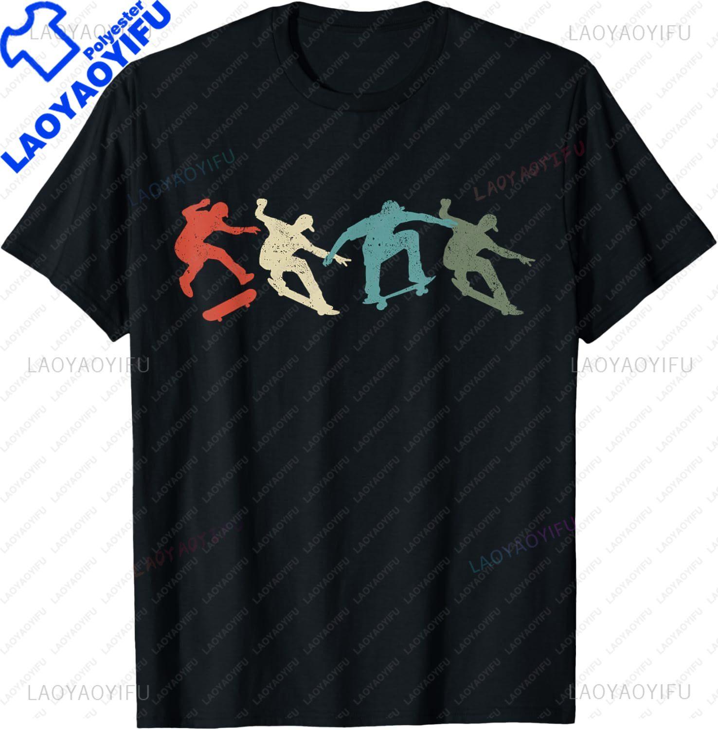 Skateboard Skateboarding Retro Gift for Skateboarders Custom Printed Graphic T Shirts Vintage T Shirt Unisexs T Shirt Camisas S