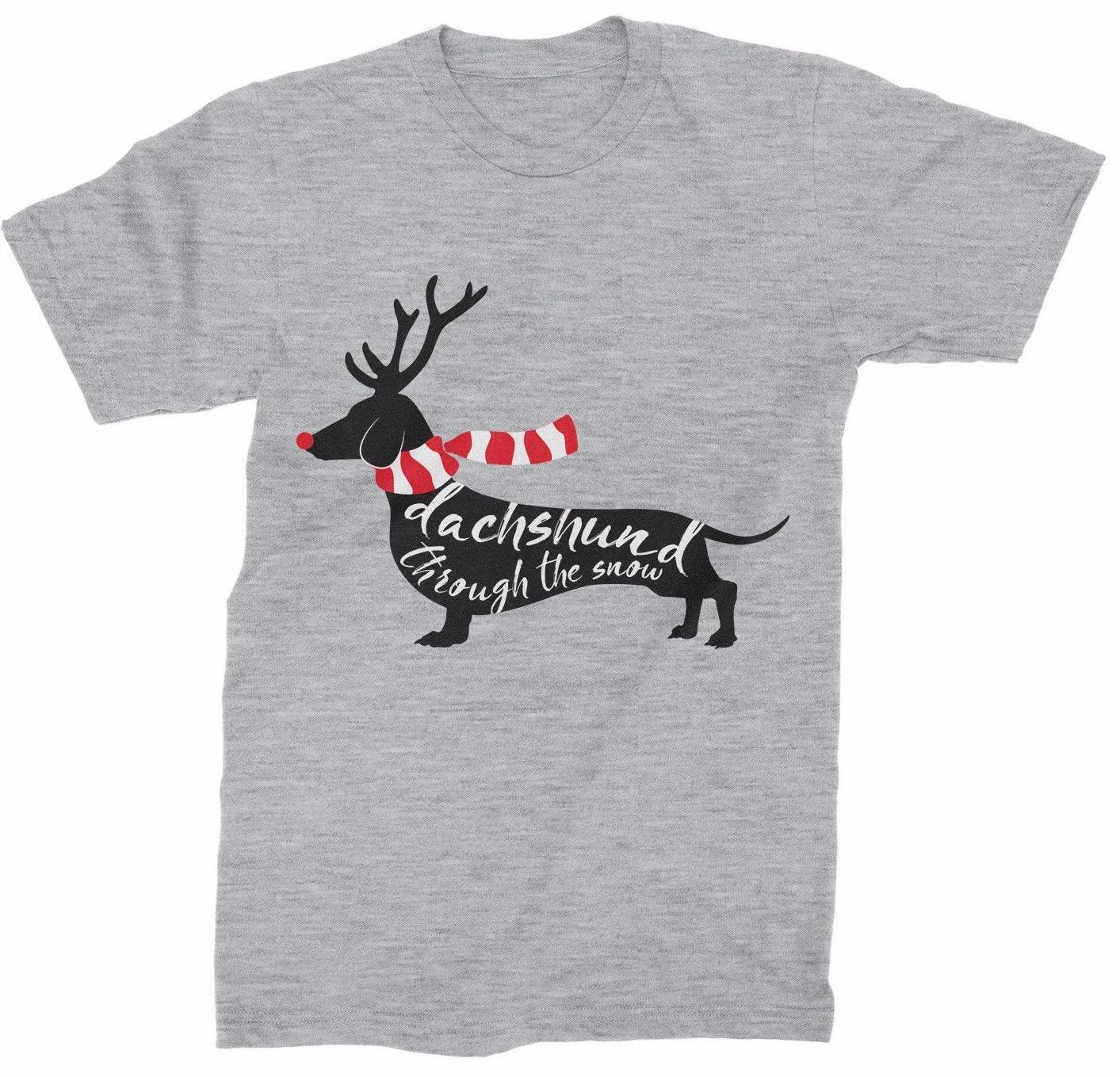 Dachshund Through The Snow T-Shirt Christmas Weiner Dog Shirt Cute Xmas Dog Tee 3XL