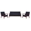 Día Y Noche - Día Y Noche 3-Piece Black Synthetic Leather Sofa Set