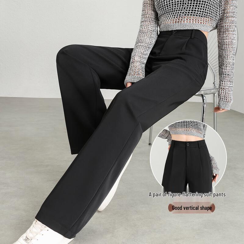 Women's High-Waist Wide-Leg Suit Trousers
