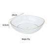 Abay Minimalist Gold-Rimmed Striped Fruit & Snack Plate Set