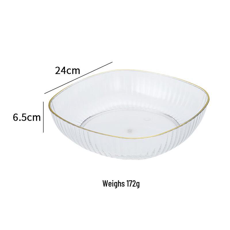 

Abay Light Luxury Gold-Edged Rectangular Serving Plates, Set of 3