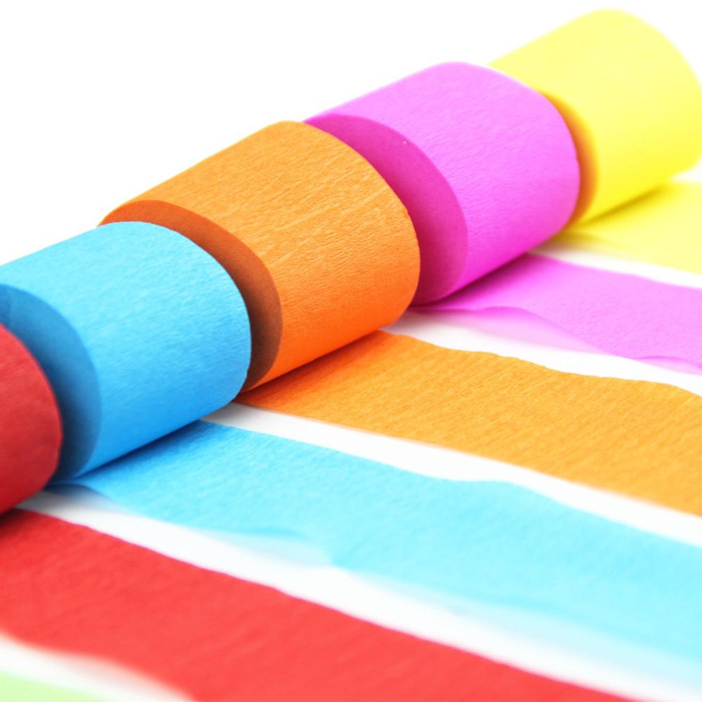 Handmade Birthday Party Children Decoration Streamer Roll Crepe Paper Craft Crinkled Papers