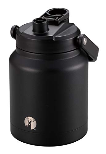 Captain Stag Sports Bottle, Direct Drinking, Double Stainless Steel Bottle, Vacuum Insulated, Keeps Cold, HD Water Tank, 2.5L, Black, UE-3530