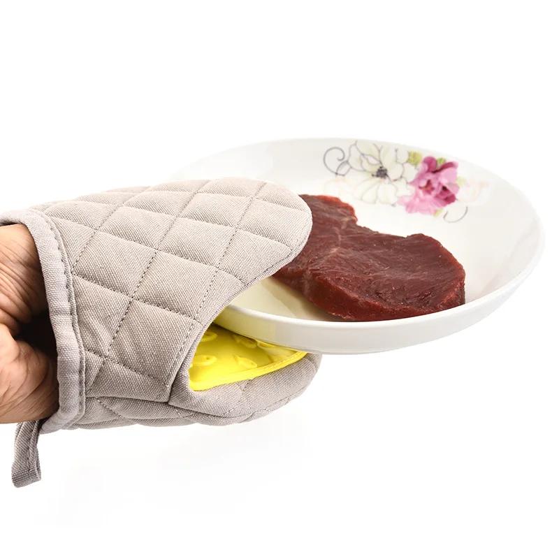 1pcs Silicone Anti-hot Anti-scalding Oven Gloves Mitts Clamp High Temperature Microwave Oven Handheld Warm Glove Kitchen Gadgets