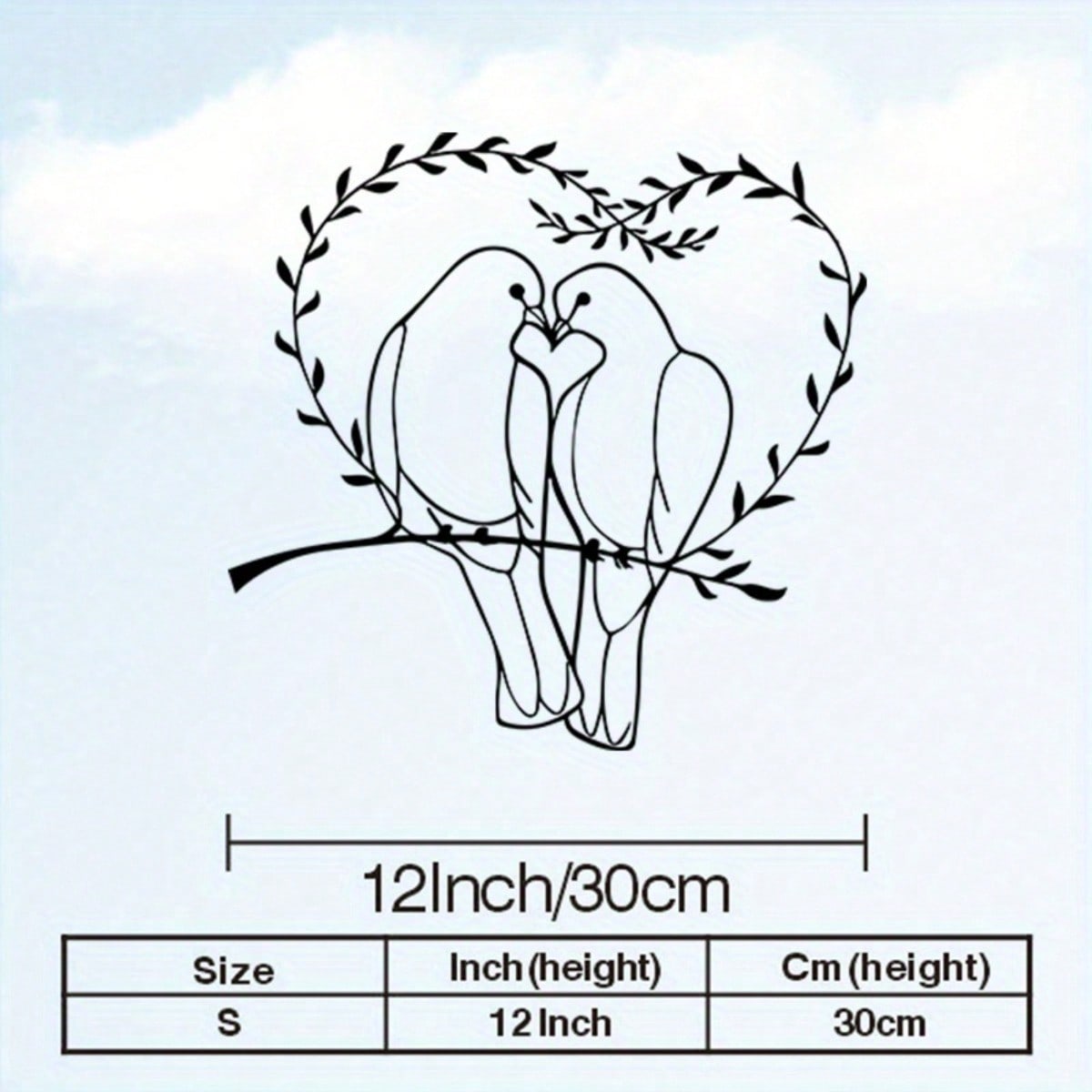 

Vintage Love Metal Wall Art Rust Resistant Iron Sculpture Dove Heart Wreath Romantic Couple Gift Home Decor різнокольоровий