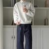 Men's Casual Patchwork Color Block Hoodie - Trendy Fake Two-Piece Shirt Collar, Loose Fit for Spring & Autumn