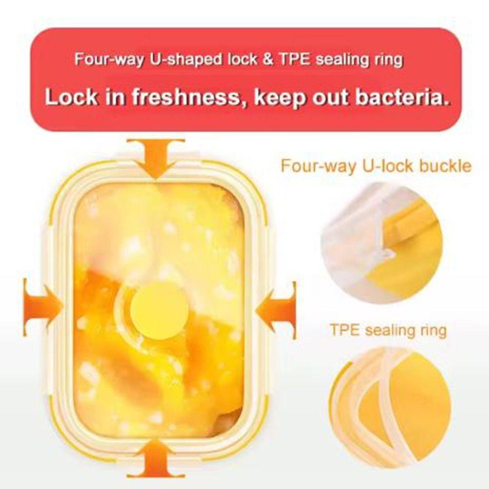 4Pcs Collapsible Food Fresh-Keeping Box 150ml Refrigerator Organizer  Kitchen