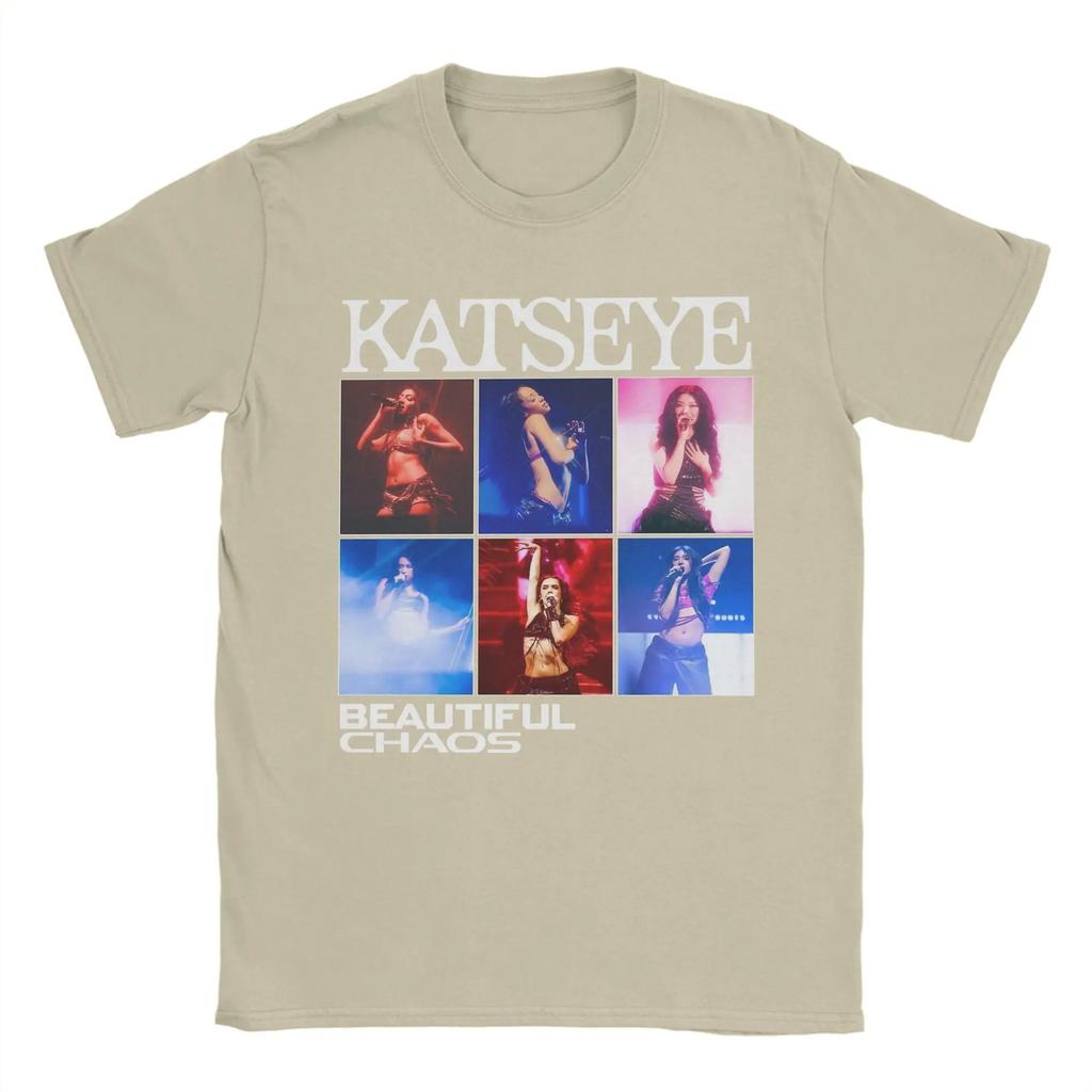 KATSEYE K-pop Girl Group "Beautiful Chaos" Stage Photo Grid Print T-Shirt | Unisex Cotton Casual Short Sleeve Concert Merch Top