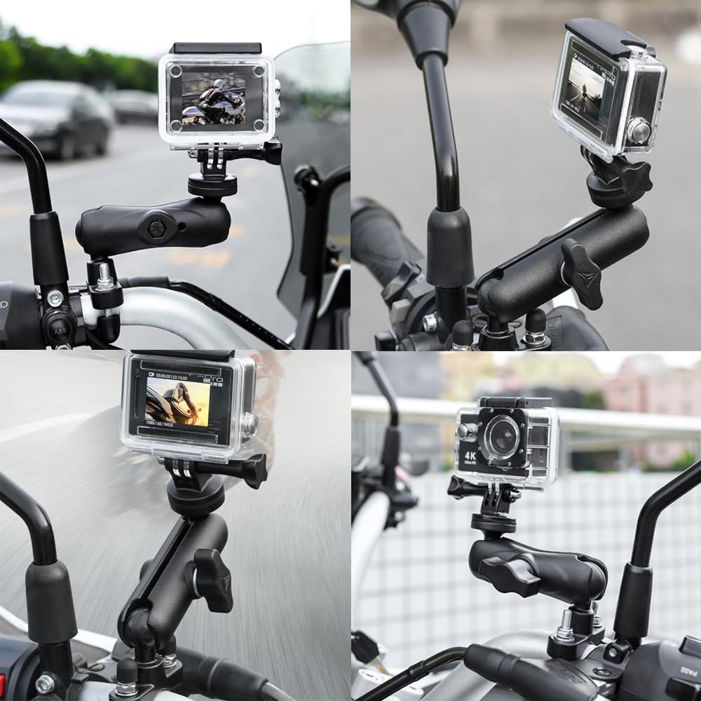 YACHUN Motorcycle Motorcycle Camera Holder 1/4 Screw Diameter 0.7 - 1.4 inches (1.9 -