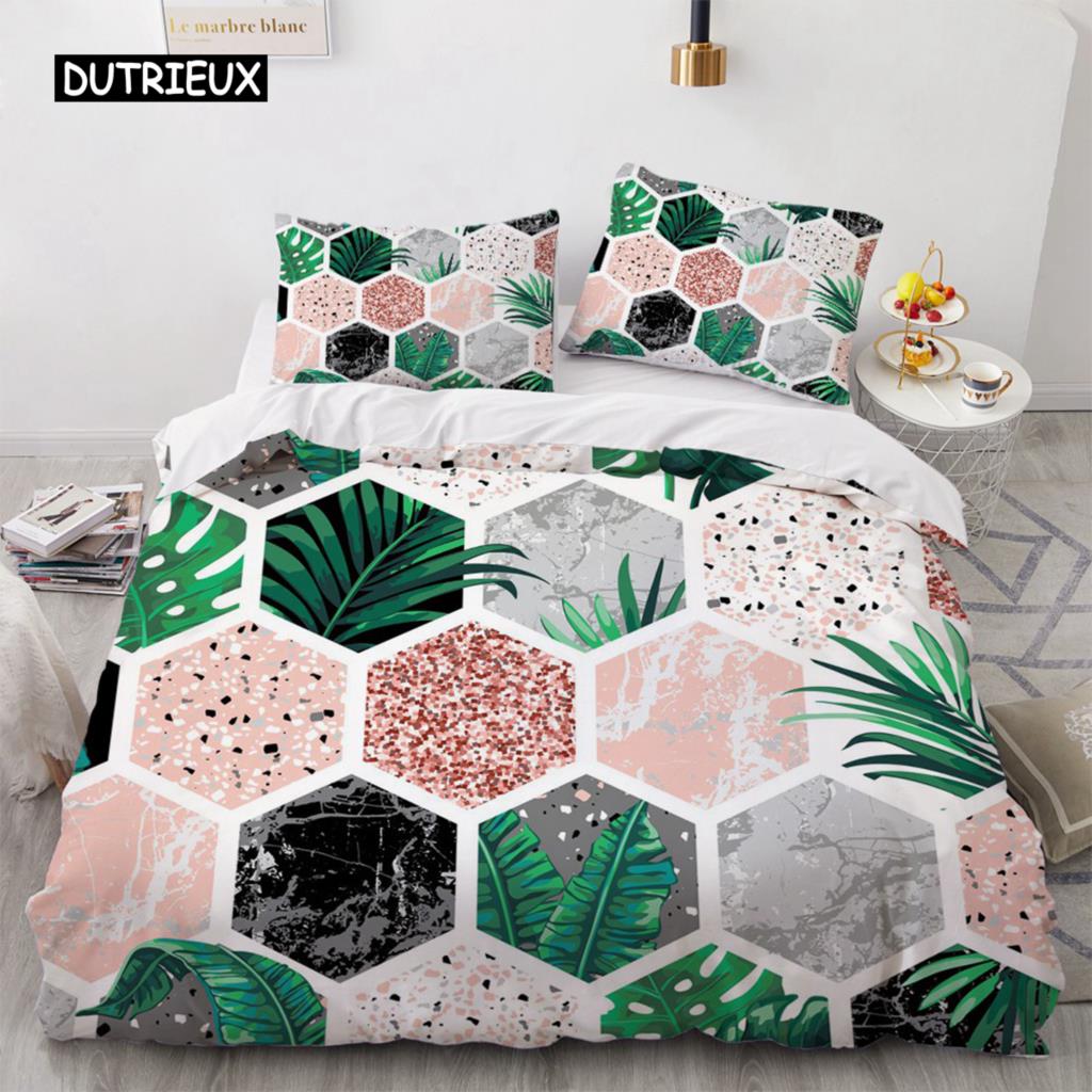 Simple Marbling  Bedding Sets European and American Style Duvet Cover Luxury Comforter Geometry for Women Teens Room Decorations