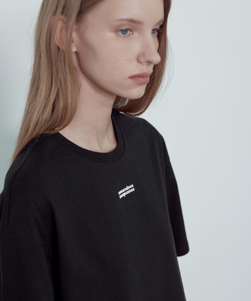 Non And Non Neck Rubber Logo Cotton T-Shirt_Nhts5263