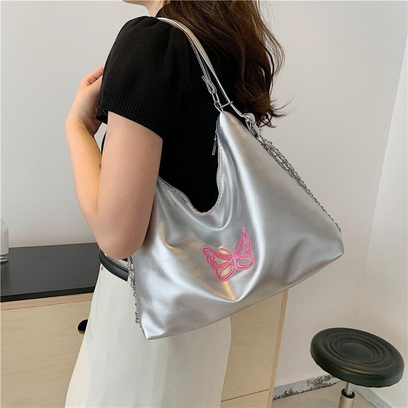 Fashion Embroidered Butterfly Multi Use Shoulder Bucket Backpack Large Capacity Soft Casual Bag For Women