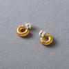 Premium Metal Texture Circle Earrings S925 Silver Needle Earrings Fashion Versatile Premium Trendy Temperament Earrings