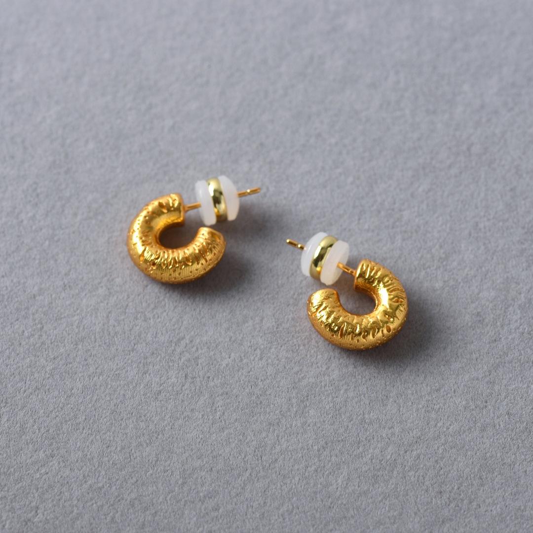 Premium Metal Texture Circle Earrings S925 Silver Needle Earrings Fashion Versatile Premium Trendy Temperament Earrings