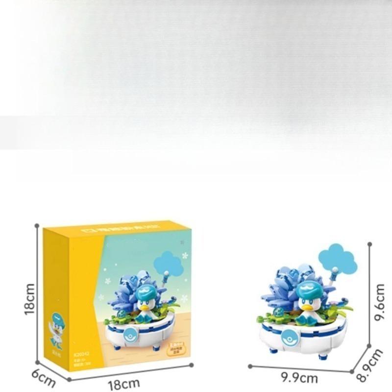 Keeppley Pikachu building blocks children's educational assembled succulent potted toy model Squirtle ornaments birthday gift