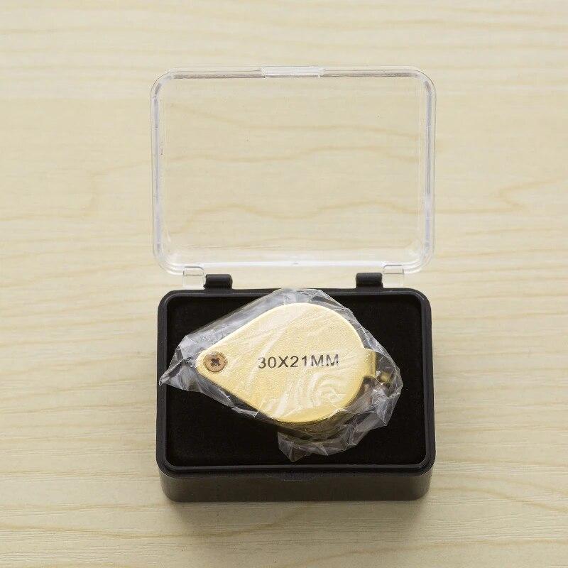 30x21mm Magnifying Glass Pocket Jewelry Loupe Mini Folding Magnifier For Identifying Jade Coin Antique Magnifying Glass