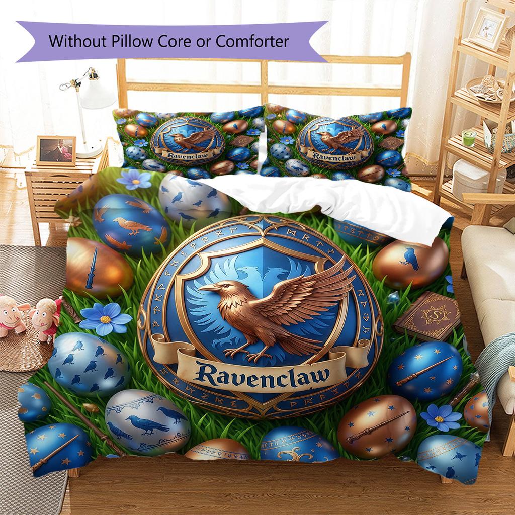 Magical Easter Egg Pattern Bedding Quilt Set Quilt Cover Pillowcase Home Decoration Birthday Gift (1 * duvet cover + 2 * pillowcase, without core)