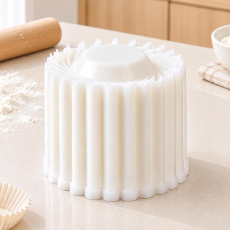 Detachable Plastic Mooncakes Press Molds, Double-Ended Pastry Shaper with Reversible Edges for Cookie, Candy, Mousse Dessert, and Pastries