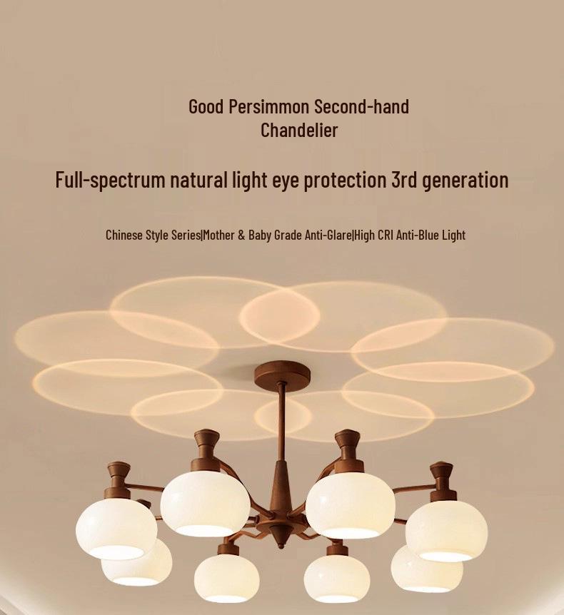 2025 French Mid-Century Luxury Chandelier: Retro American Persimmon Hall Lighting Fixture
