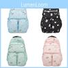 Cute Cartoon Teddy Bear Flower Pattern Nylon School Backpack With Breathable Cushion Straps For Middle School Girls