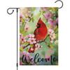 Welcome Spring Cardinal Garden Flag Spring Summer Magnolia Flower Garden Flags Double Sided Yard Flag for Seasonal Holiday Farmhouse Yard Outdoor Dec