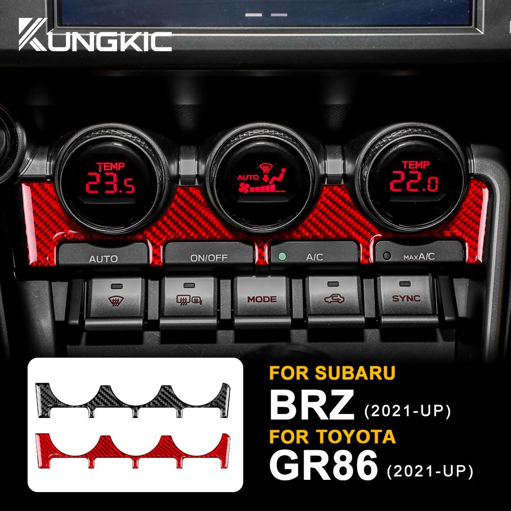 Carbon Fiber Style Interior Sticker for Subaru BRZ Toyota GR86 2021 2022 2023 2024 Air Conditioning Adjustment Panel Real Interior Panel