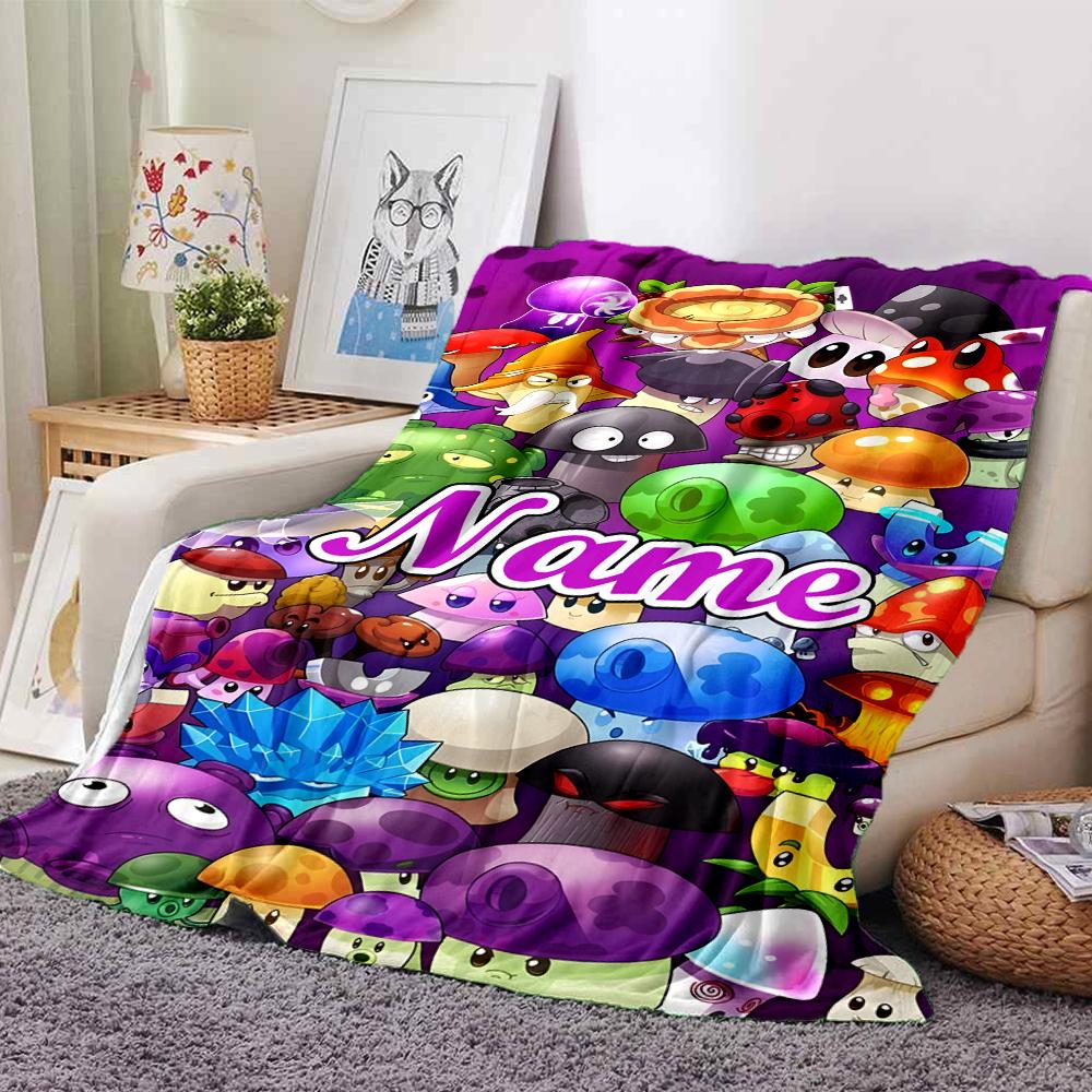 Customiz Name Personality Plants Vs. Zombies Blanket Soft &Warm Sofa Office Bed Travel Lunch Break Blanket, Gift Suitable All Seasons