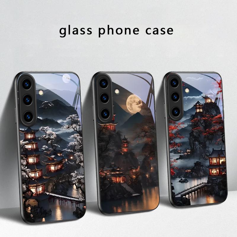 Moonlight Fairy Trail For Samsung Galaxy S20 S21 S22 S23 Plus S24 FE S25 Ultra S26 Edge S25+ S20+ S22+ Black Glass Phone Case