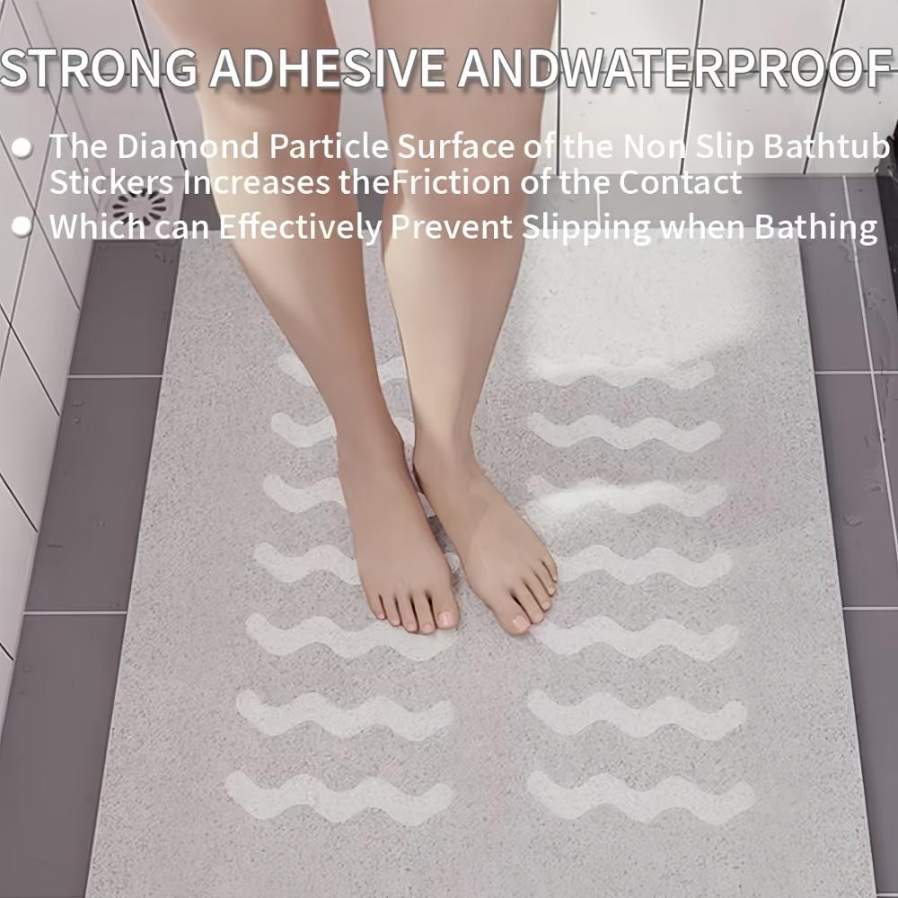 6pcs/12pcs/24pcs 20cm Anti Slip Shower Stickers Non Slip Bathtub Stickers Bathtub Strips Adhesive Decals Bath Tub Shower Stairs