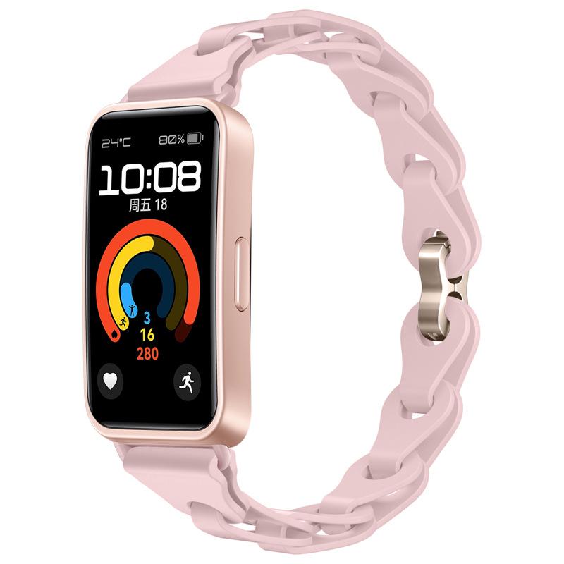 

НОВЫЙ силиконовый ремешок-цепочка для Huawei band 9, резиновый ремешок для часов Huawei band 8, цветной ремешок для девочек и женщин huawei band 9