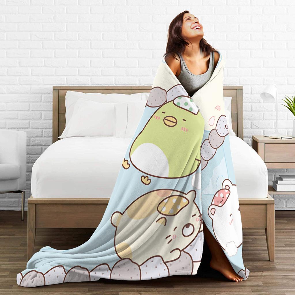 Sumikko Gurashis Warm Soft Blanket Kids Plush Throw Blanket Novelty Couch Chair Flannel Bedspread Sofa Bed Cover