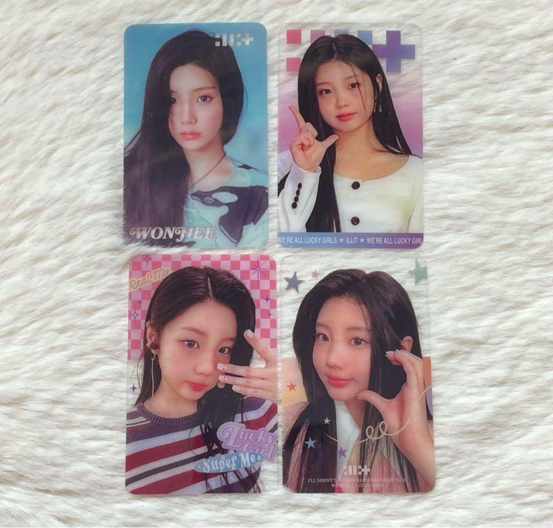 

[USED] ILLIT Qoo10 Album Bonus Clear Trading Card Wonhee 4 Piece Complete