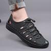 Summer New Men's Sandals Leather Casual Shoes Men's Hollow Breathable Hole Shoes Leather Shoes Trade Men's Shoes