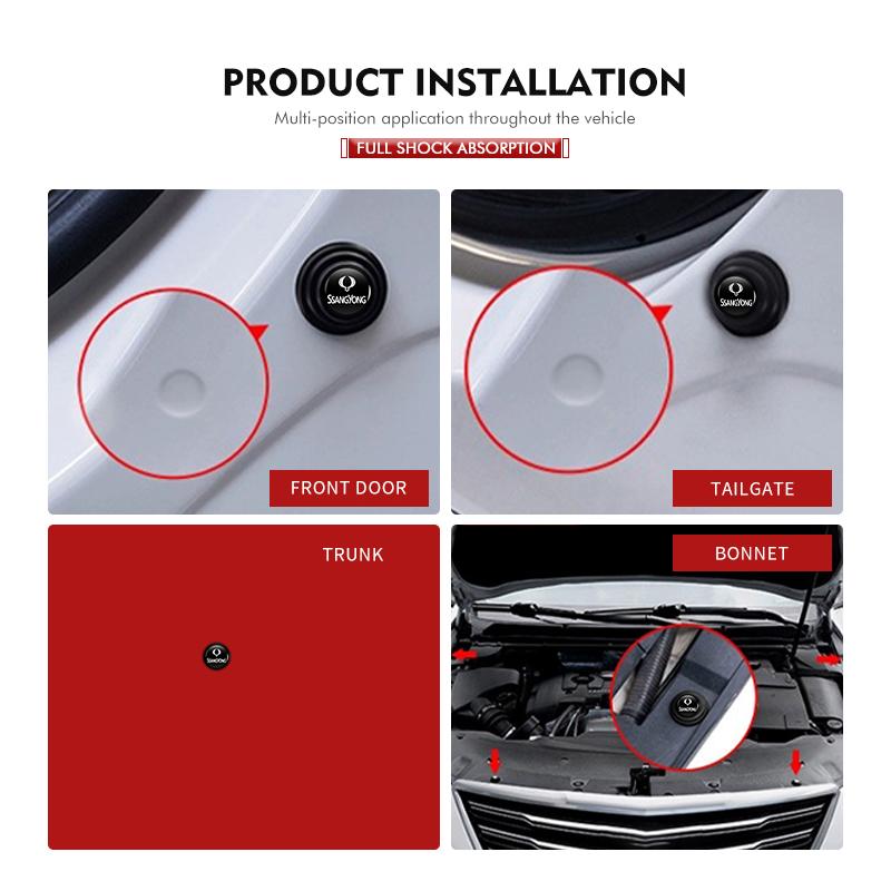 For SsangYong Car Door Anti-shock Pad Buffer Protective Stickers Auto Accessories Actyon Tivoli Rodius M200 Chairman Sport