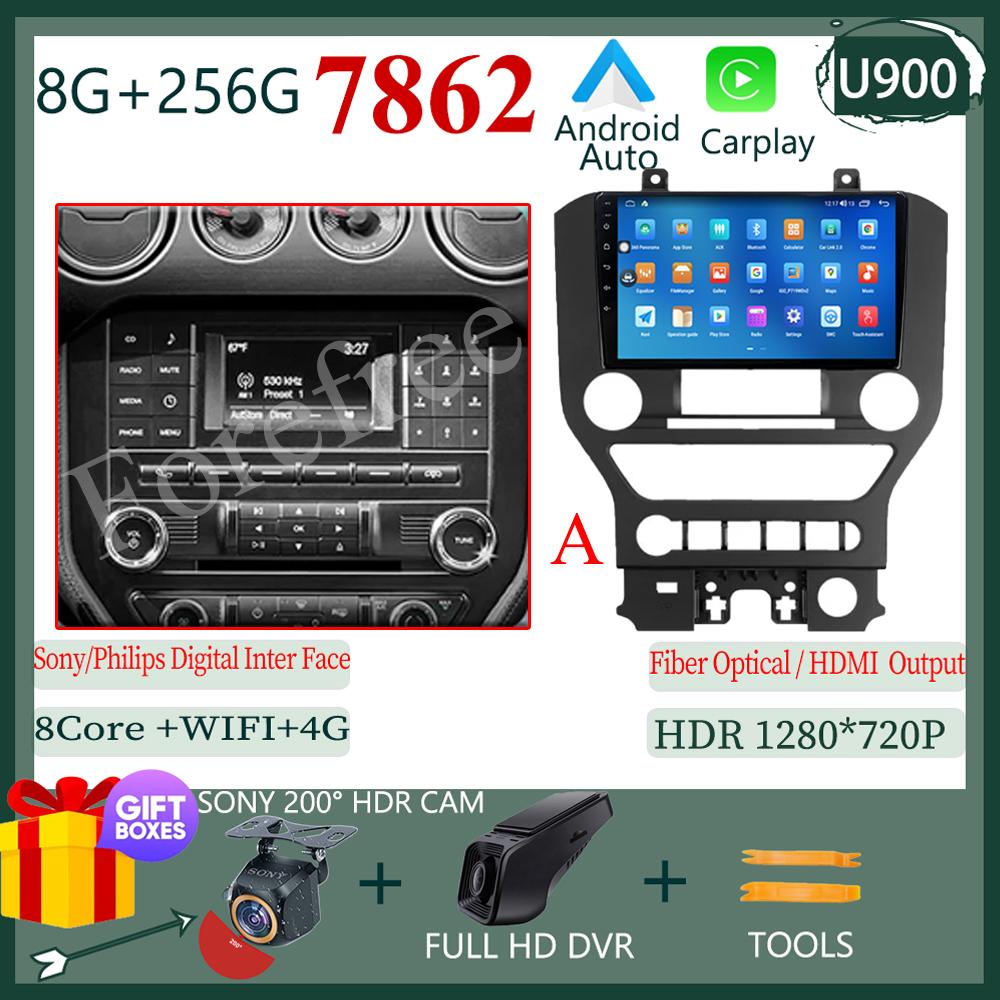 Android 14 For Ford Mustang 6 VI S550 2014 - 2025 Car Radio Multimedia Video Player Stereo Carplay Navigation GPS WIFI QLED DVD