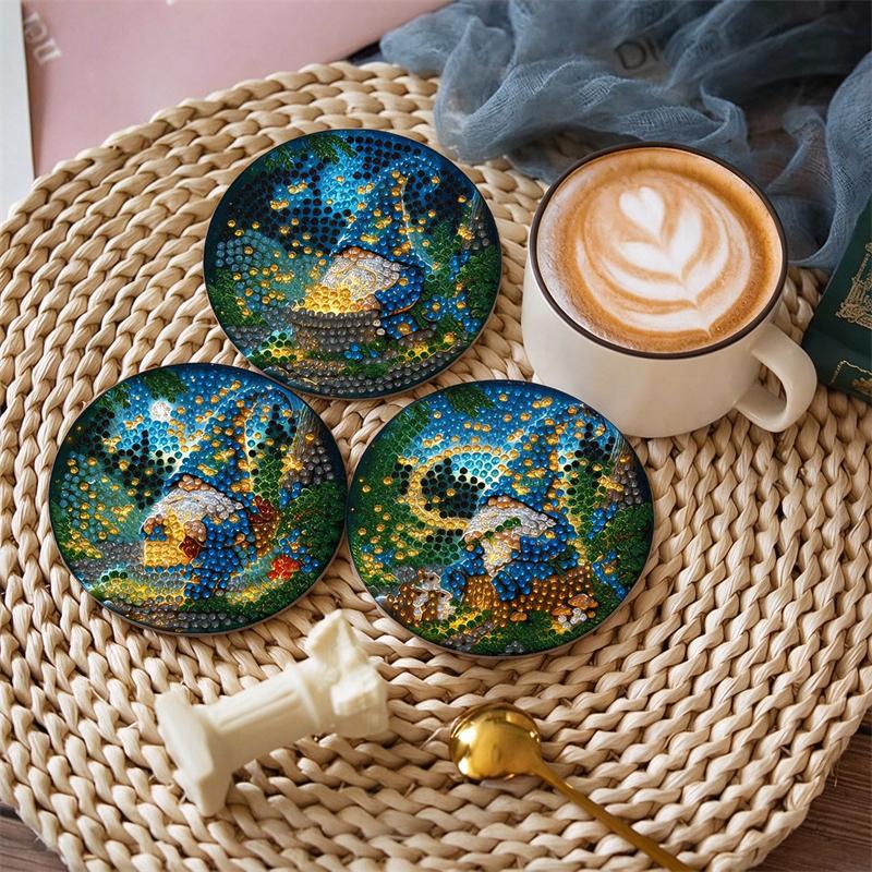 8 Piece Set of Diamond Painted Dwarf with Holder DIY Diamond Craft Kit Creative Art Supplies Perfect Gifts for Beginners and Crafters