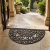 Indoor Outdoor Semicircular Cast-Iron Doormat Vintage Half-Round