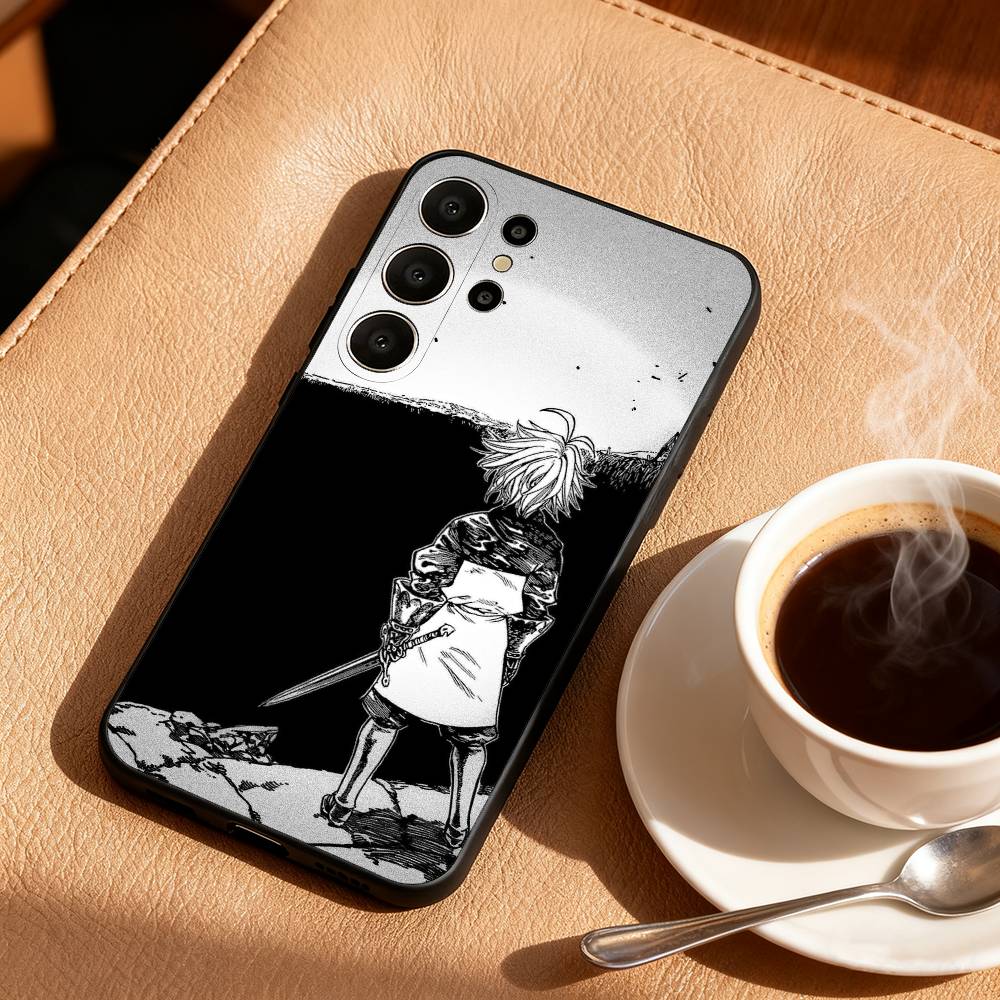 S-Seven D-Deadly Sins Meliodas Phone Case For Samsung S26,S25,24,23,22,30,21,10,9,Ultra,Plus,Lite,Black Soft Case