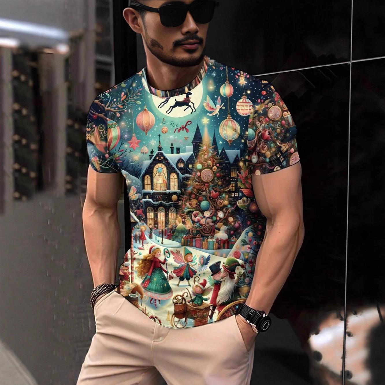 Men s Casual Crew Neck Top Fashion Versatile Short Sleeve Daily Comfort T-Shirts Men’s S
