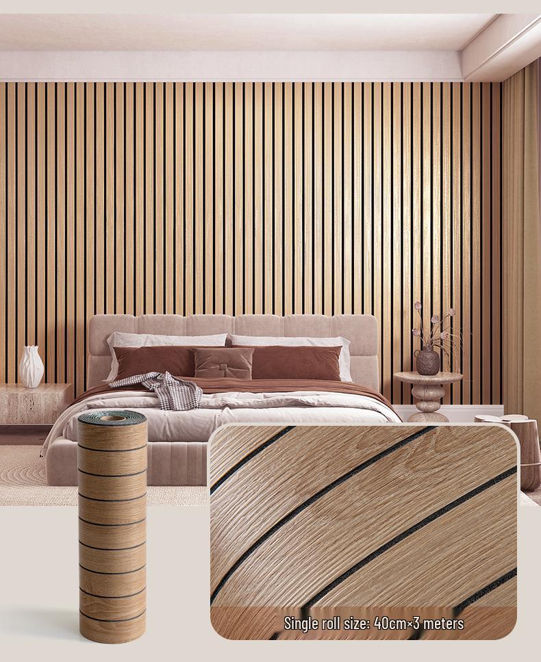 3D Wood Grain Self-Adhesive Waterproof Wall Panel Decor