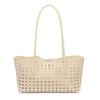 Foldable Hollow Out Weave Bag Large Capacity Beach Handbag Trendy Leather Woven Tote Bag  Girls