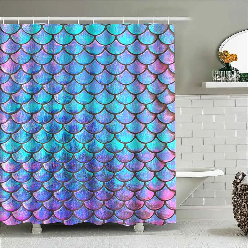 Artistic Shower Curtain Decorative Bathroom Waterproof Fabric Floral Design For Home Decoration (128 Characters)