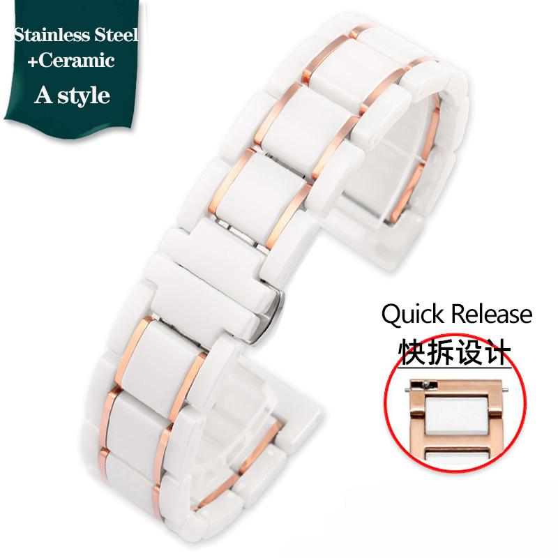 23mm Ceramic Stainless Steel Strap Watchband For Casio PROTREK Series PRW-30 PRW-50 PRW-60 PRW-70YT Waterproof Sport  Watch Band