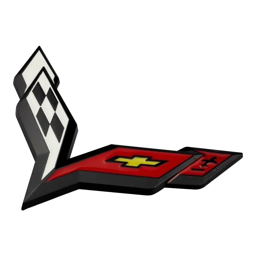 For Chevrolet Corvette 60 Years Camaro Aveo Cruze Malibu Captiva Trax Niva Captiva 3D Metal Car Fender Rear Trunk Emblem Sticker