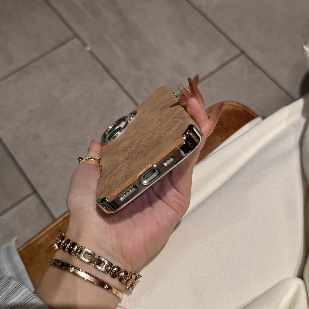 Luxury Matte Soft Leather Phone Case For iPhone 15 14 Plus 13 12 11 Pro Max 16 Plus Lens Protection Shockproof Silicone Cover