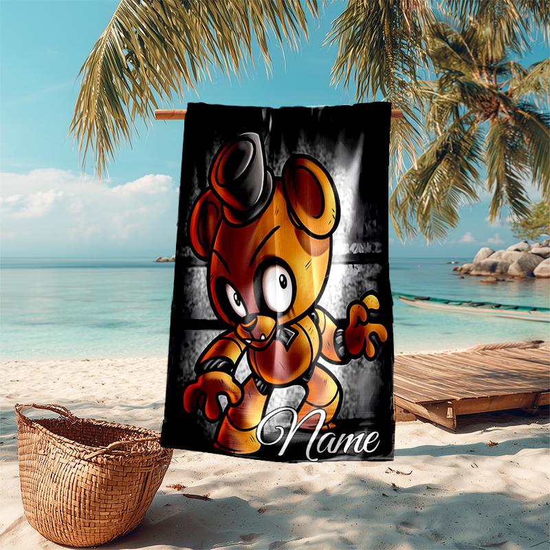 Personalized Customized Proof Beach Towel with Five Nights At Freddy's Pattern - Soft, Absorbent, Quick-drying, Perfect Swimming, Camping&bathing